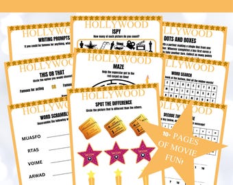 Hollywood Kids Workbook: Puzzles, Games, Writing (Printable Download)