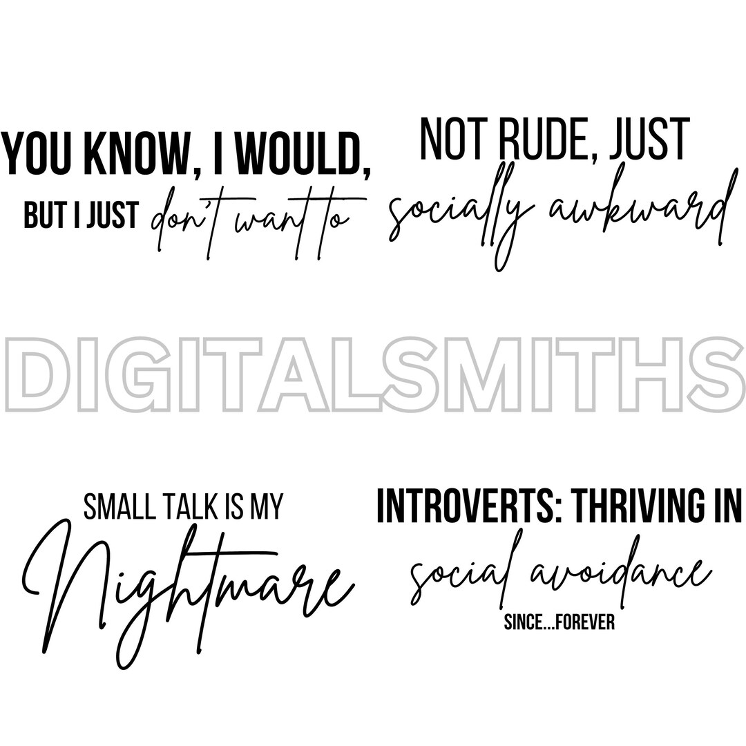 Antisocial SVG Bundle: Snarky Introvert Designs (digital Download) - Etsy