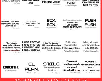 Formula 1 Driver Quotes SVG Bundle: Racing Fan Crafts (Digital Download)