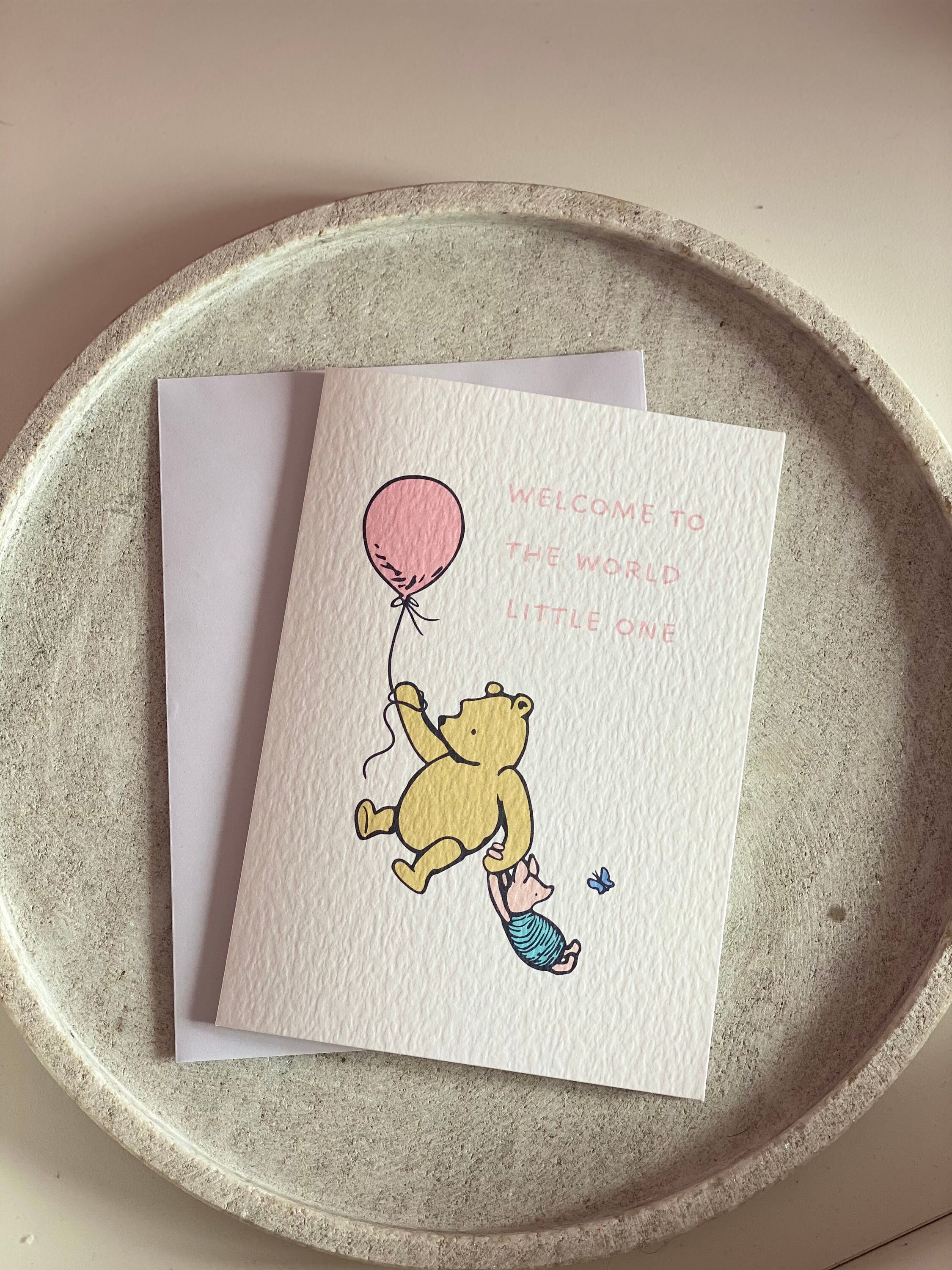 Winnie the pooh new baby card etsy