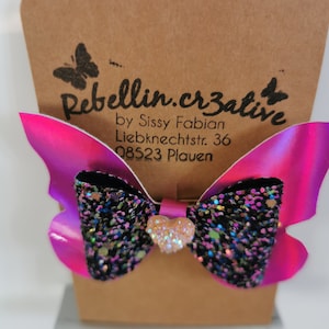 Hair clip &quot;Butterfly Pink-Black&quot;