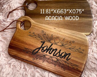 Custom Engraved Acacia Wood Cutting Board | Charcuterie Board