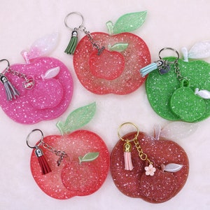 Apple Coaster & Keychain Set | Teacher Gift | Resin Apple Gift Set | Teacher Appreciation | Gift Set for Teacher | Gift Set | Back to School