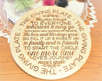 Custom engraved Giving Plate