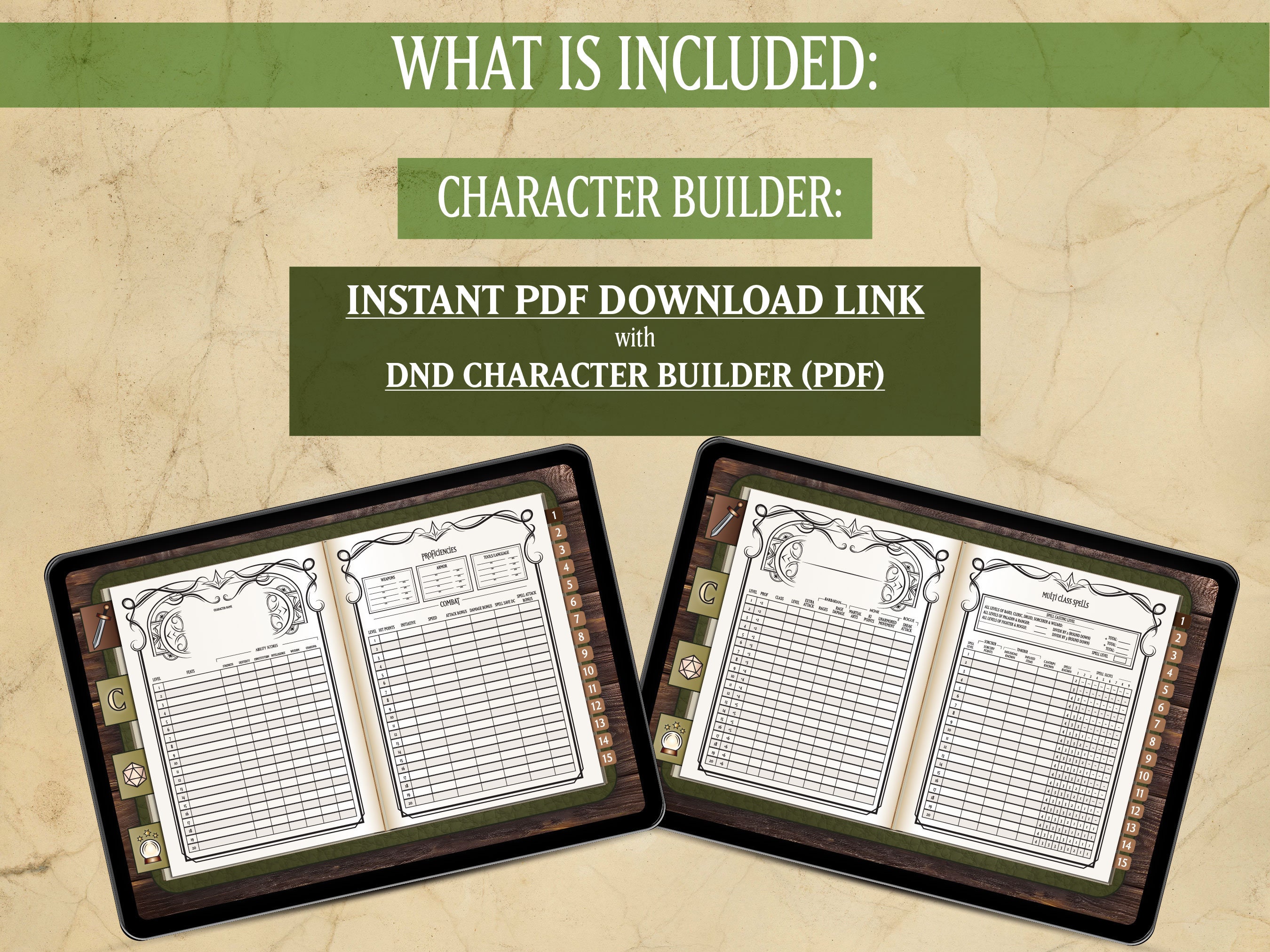 DND Character Builder - Digital PDF Journal - Form Fillable - Level 1 ...