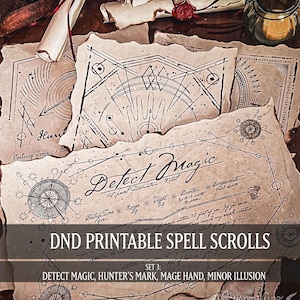 DND Zauberschriftrollen: Black & White TTRPG Prop, Set 3 (Digitaler Download)