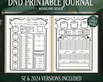 Woodland DnD Printable Journal (5e and 2024)