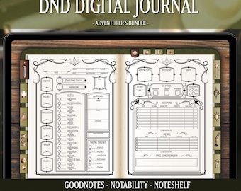 DND Digital Character Journal, 5e 2024, Spell Cards for Goodnotes (Instant Download, Fillable PDF)