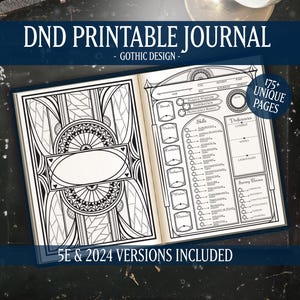 Gothic DnD Printable Character Sheet Journal