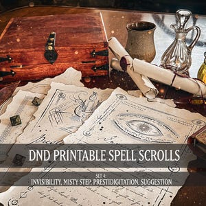 DND Spell Scrolls: Printable TTRPG Prop Set 4 (Digital Download)