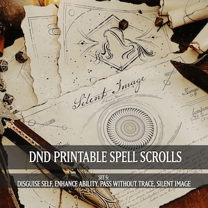 Pergaminos de hechizos DND Set 5: Objeto imprimible para TTRPG (descarga digital)