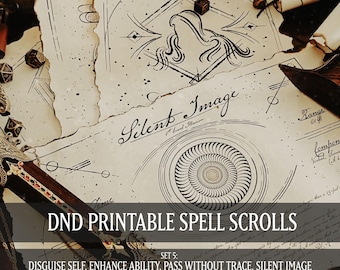 Pergaminos de hechizos DND Set 5: Objeto imprimible para TTRPG (descarga digital)