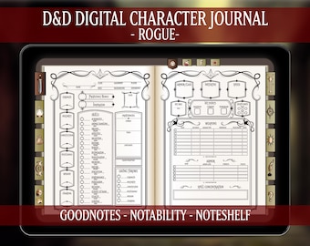 DND 5e Rogue Character Journal: 2024 Edition, Spell Cards (Digital Download)