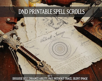DND Spell Scrolls Set 5: TTRPG Printable Prop (Digital Download)