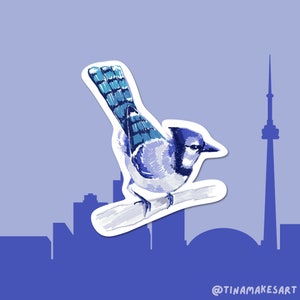 Geai bleu (l'oiseau) autocollant de Zazzle.be Liste d'envies Vous avez des idées ? autocollant souvenir de Toronto | Sticker vinyle mat | Grand autocollant de 3,5 pouces illustré à la main