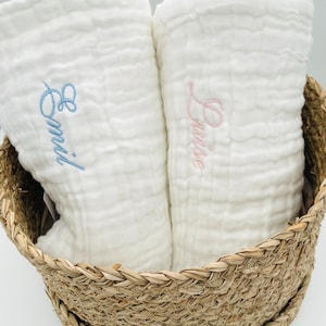 Musselin Decken- Sommerdecke- Baumwolle- Geburtsgeschek Geburtsdecke - Musselintuch - Babydecke mit Name - Personalisierte Decke xxl