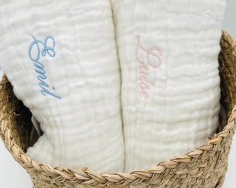 Muslin blankets - summer blanket - cotton - birth gift - muslin cloth - baby blanket with name - personalized blanket xxl