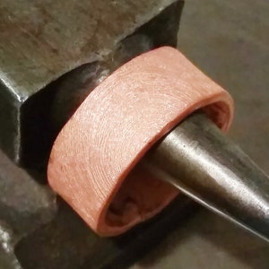 Engraved rose gold ring, Rose gold boho ring, Thick rose gold band, Textured rings for women, Men wide ring, Engagement ring wide band
