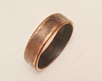 Minimalistic ring, Brown ring men, Bold rings, Hammered copper band ring, Copper wedding band women, Bold rings for women, Promise ring