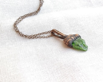 Gemstone necklace, Emerald pendant, Copper necklace, Emerald necklace, Gift necklace, Stone pendant, Necklace for women, Necklace for men