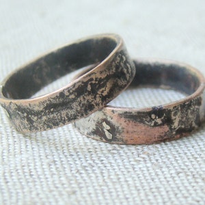 Couples rings matching, Couples rings engrave, Silver promise rings for couples, Copper rings personalized, Married couples gift