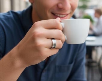 Oxidized silver ring, Silver carved ring, Engraved design ring, Polished silver ring, Simple silver band ring, Custom ring design