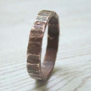 Rough texture ring, Custom made ring, Promise ring for him, Mens copper wedding band, Nature inspired engagement ring