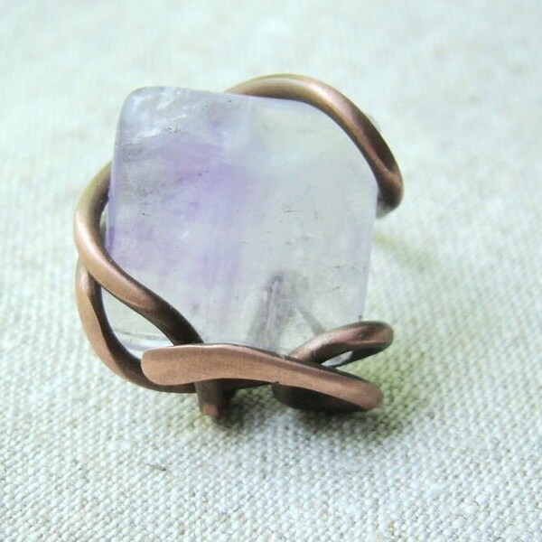 Amethyst Ring, Crystal Ring, Natural Amethyst, February Birthstone Ring, Cocktail Ring, Boho Ring, Crystal Gemstone Ring, Handmade Jewelery