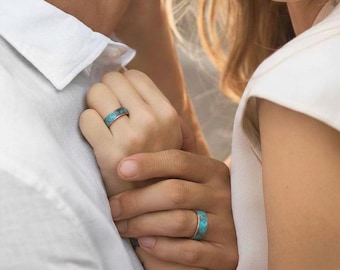 Matching rings for couples, Matching couple ring, Couple wedding bands, Engagement ring set, Wedding ring set, Couple ring set, Custom rings