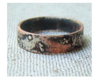 Cute silver ring, Oxidized silver ring, Everyday wear ring, Ancient ring, Copper rings personalized, Promise rings for him and her