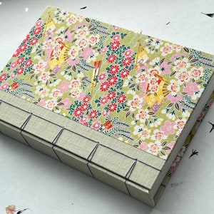 Japanese Print Journal A5 - Handmade Japanese Chiyogami/Silk Print Journal - Small Pocket Journal