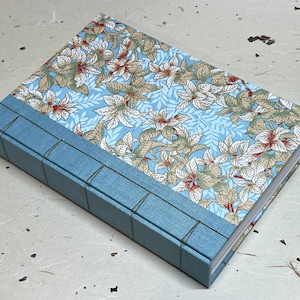 Diario Chiyogami A5 hecho a mano: Libro de bolsillo japonés de seda y lino