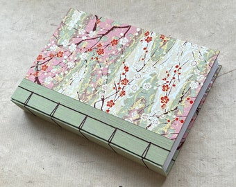 Japanese Silk Journal A5 - Handmade Silk/Chiyogami Journal - Small Silk Pocket Journal
