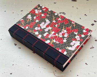 Japanese Silk Journal A5: Chiyogami Paper Handmade Notebook
