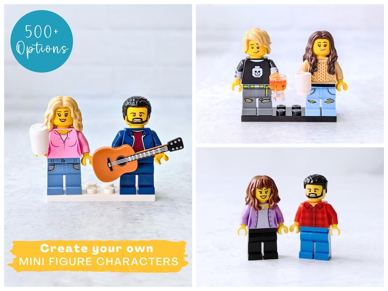 Three sets of mini figure couples