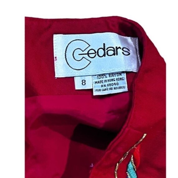 RARE Vintage Cedars Red Embellished Top & Skirt W… - image 10