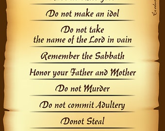 10 Commandments in a Elegant Frame, Christian promise, God's word, Promises of God, Life giving commandments, Photo frame, Inspirational