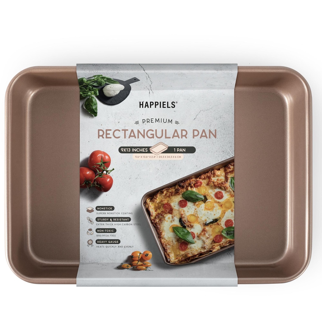 HAPPIELS Nonstick Non Toxic 9x13 in Baking Pan for Oven Cake Pan