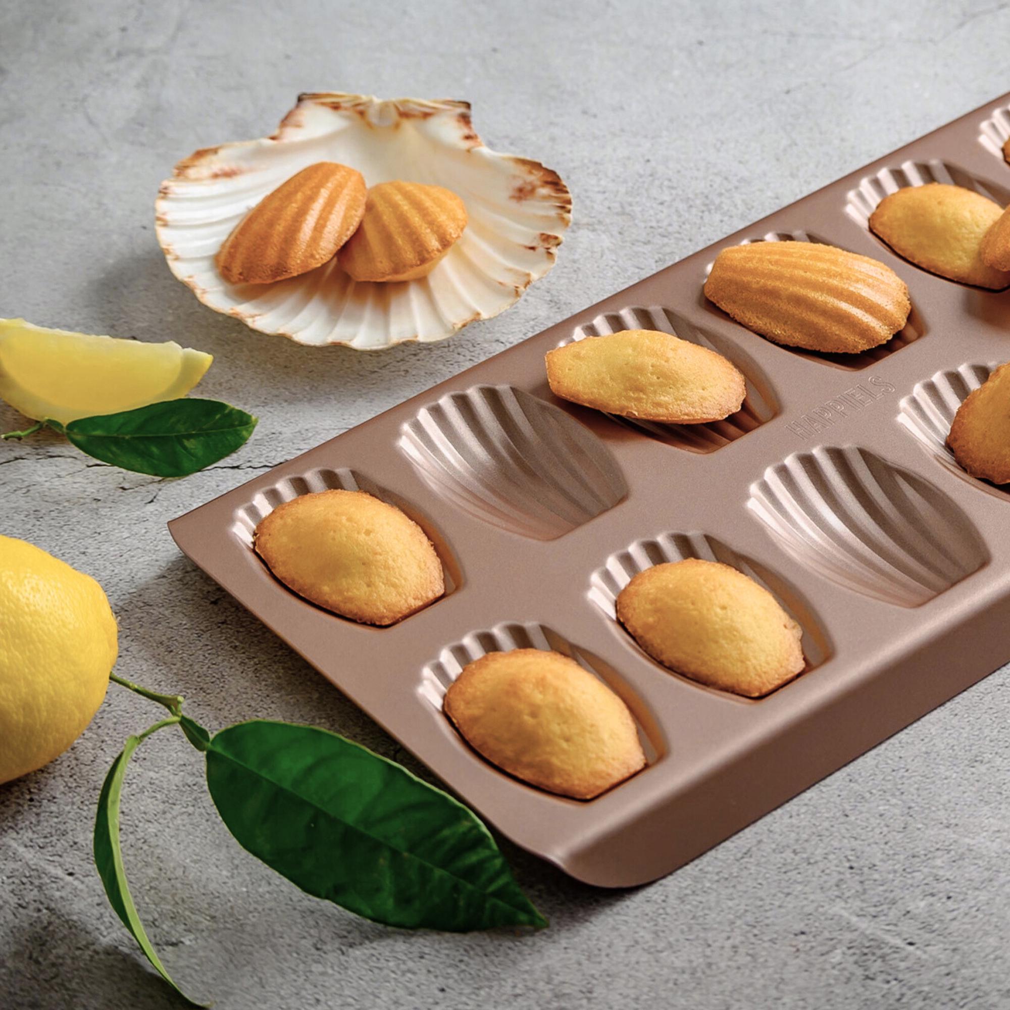 thumbnail image 2 of Ghost Cookie Cutter 2-Pack Nonstick Madeleine Pans - 12 Cavity Shell Shape Baking Molds Carbon Steel Carbon Steel Baking Pans 2 of 12