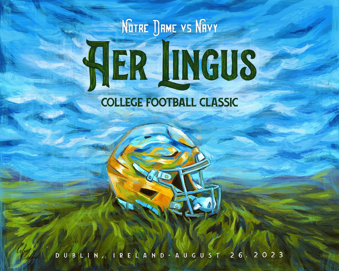 Notre Dame Vs Navy Ireland Poster Etsy