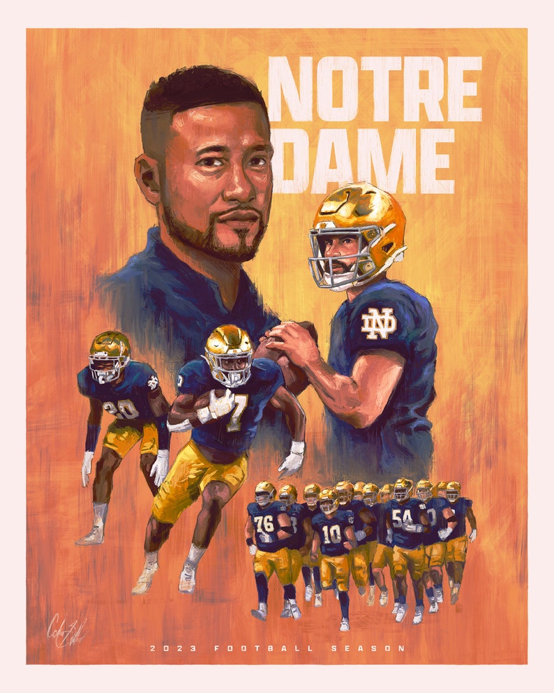 Notre Dame 2023 Football Season Poster Etsy