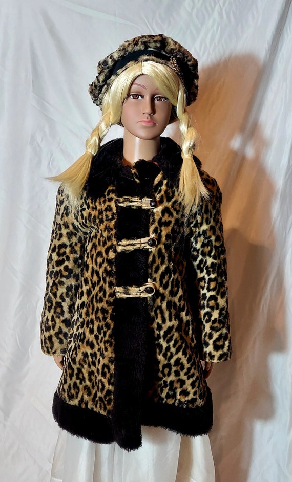 Child Vintage Leopard Coat and Hat