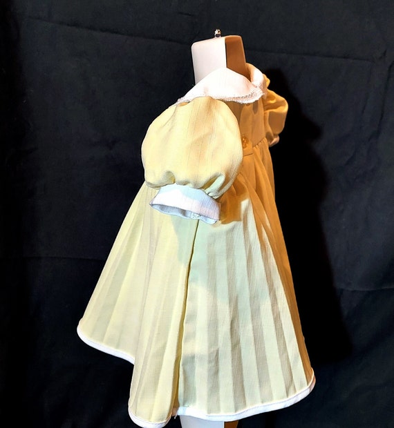 Vintage Yellow Pleated Baby Girl Dress - image 6