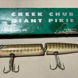 2 Vintage Creek Chub Husky Pikie Fishing Lures / Antique Fishing