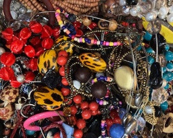 Crafting, Art Project, Non Wearable Jewelry Lot, Tangled, Broken, Bits and Pieces, 20+ Pounds - Recycle, Repurpose, Create!