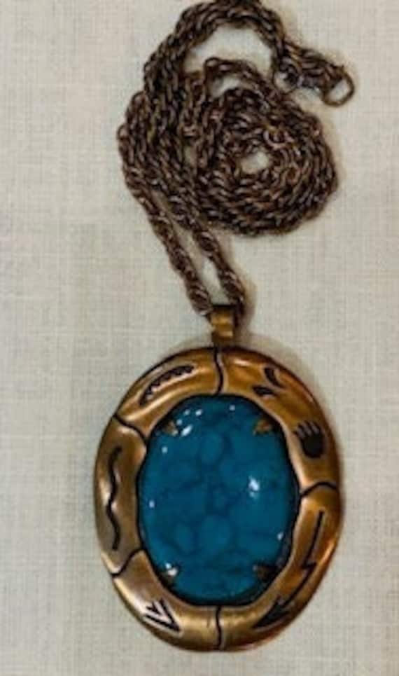 Vintage, Native American,  Solid Copper and Faux … - image 1