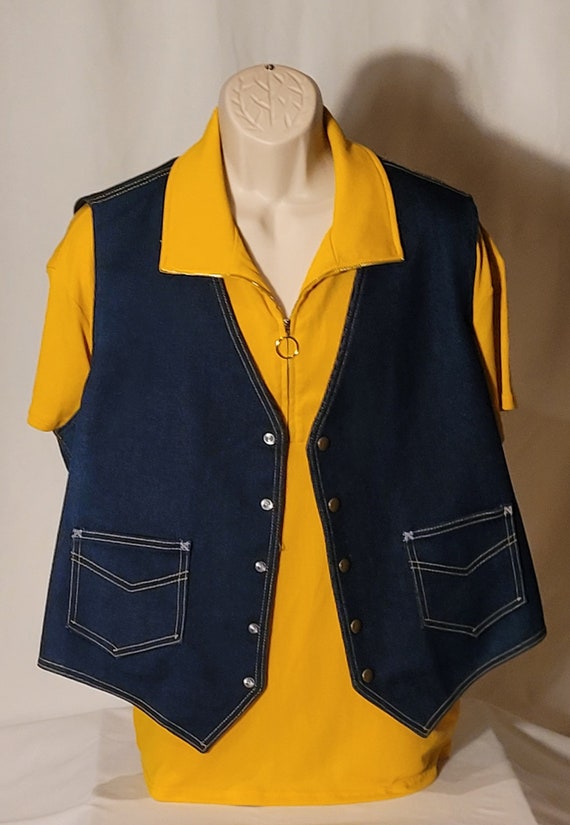 Vintage Mens Denim Vest - image 1