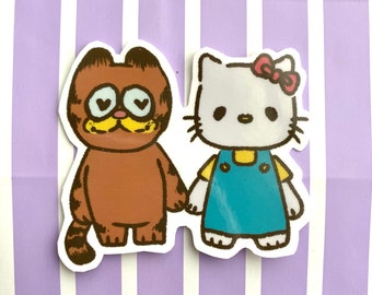 Garfield x Kitty Sticker/ Kawaii Cute Vinyl Stationary