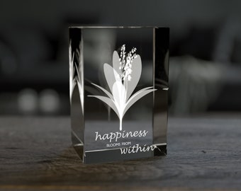Personalized 3D Crystal Glass Keepsake for Her and Special Occasions