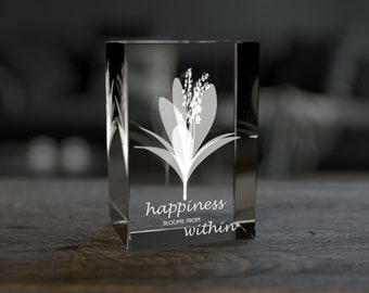 Custom Gift for Her, Laser Engrave Glass, Special Occasion Gift, Mother's Day Gift, Custom 3D Crystal, Engrave Crystal